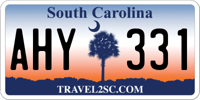 SC license plate AHY331