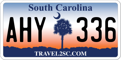 SC license plate AHY336