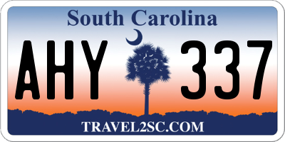 SC license plate AHY337