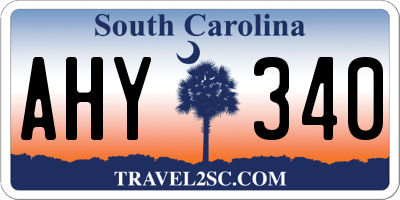 SC license plate AHY340