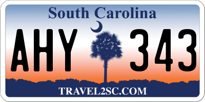 SC license plate AHY343