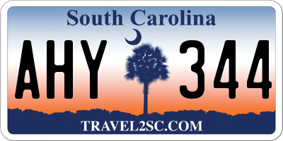SC license plate AHY344