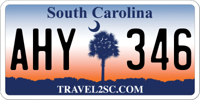 SC license plate AHY346