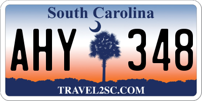 SC license plate AHY348
