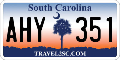 SC license plate AHY351