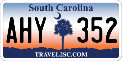 SC license plate AHY352