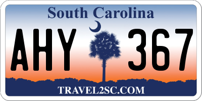 SC license plate AHY367