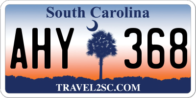 SC license plate AHY368
