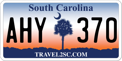 SC license plate AHY370