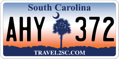 SC license plate AHY372