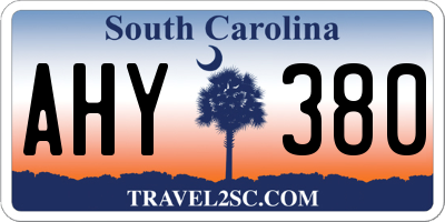 SC license plate AHY380