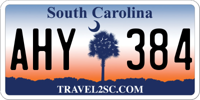 SC license plate AHY384