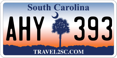 SC license plate AHY393