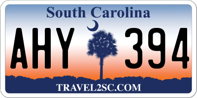 SC license plate AHY394