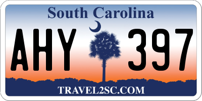 SC license plate AHY397