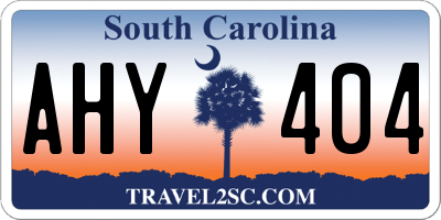 SC license plate AHY404