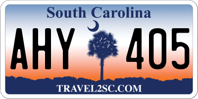 SC license plate AHY405