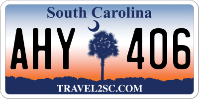 SC license plate AHY406