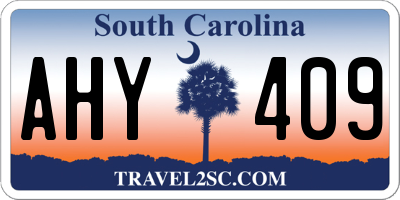 SC license plate AHY409