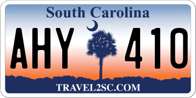 SC license plate AHY410