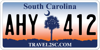 SC license plate AHY412