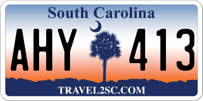 SC license plate AHY413