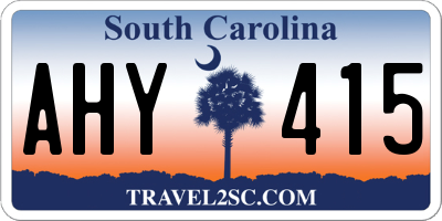 SC license plate AHY415