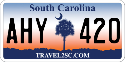 SC license plate AHY420