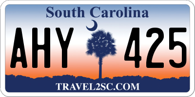 SC license plate AHY425