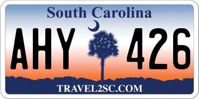SC license plate AHY426