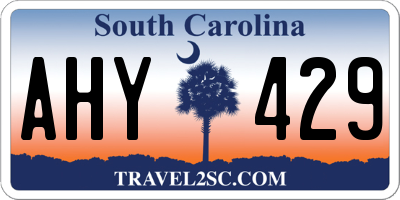 SC license plate AHY429