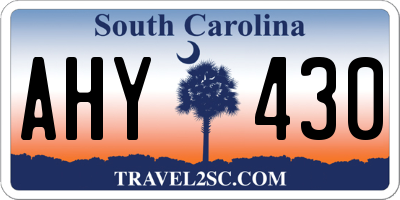 SC license plate AHY430