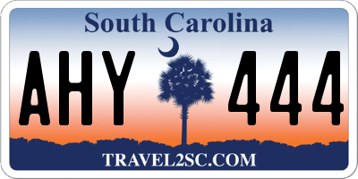 SC license plate AHY444