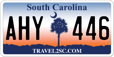 SC license plate AHY446