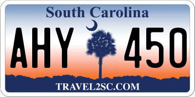 SC license plate AHY450
