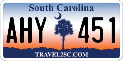 SC license plate AHY451