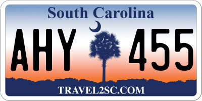 SC license plate AHY455