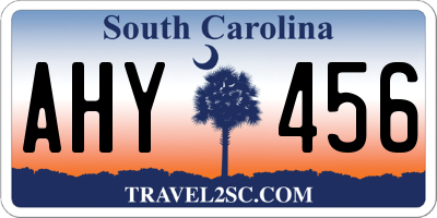 SC license plate AHY456