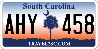 SC license plate AHY458