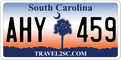 SC license plate AHY459