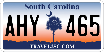 SC license plate AHY465