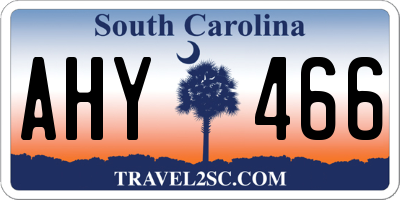 SC license plate AHY466