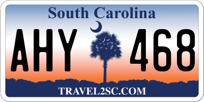 SC license plate AHY468