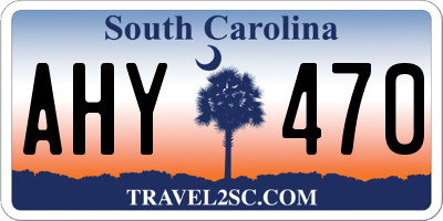 SC license plate AHY470