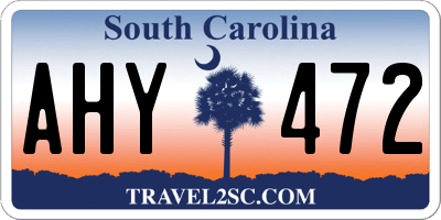SC license plate AHY472
