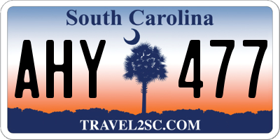 SC license plate AHY477