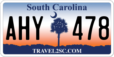 SC license plate AHY478