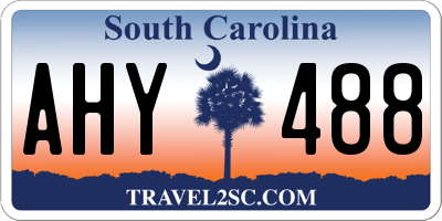 SC license plate AHY488