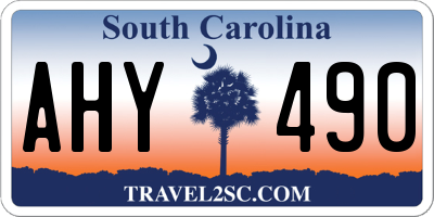 SC license plate AHY490