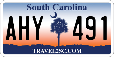 SC license plate AHY491